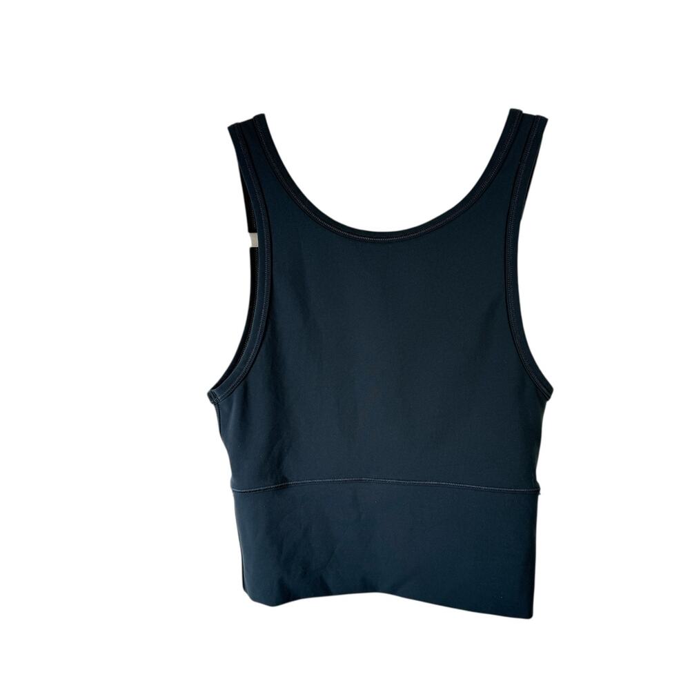 Lululemon Power Pivot Crop Train Tank Top Iron Blue Reversible Gym Run Womens 2? - Picture 2 of 4